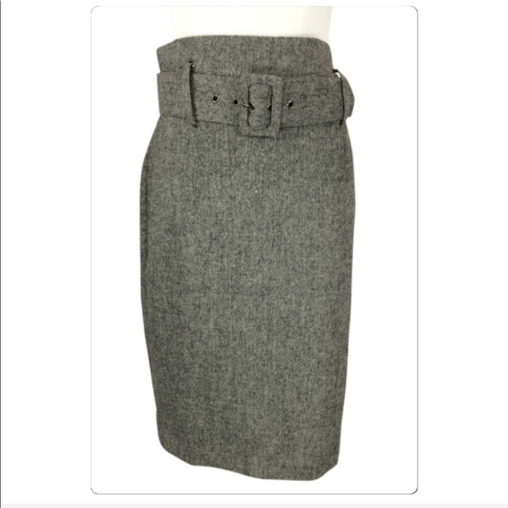 DALIA Collection Classic wool blend belted skirt size 8